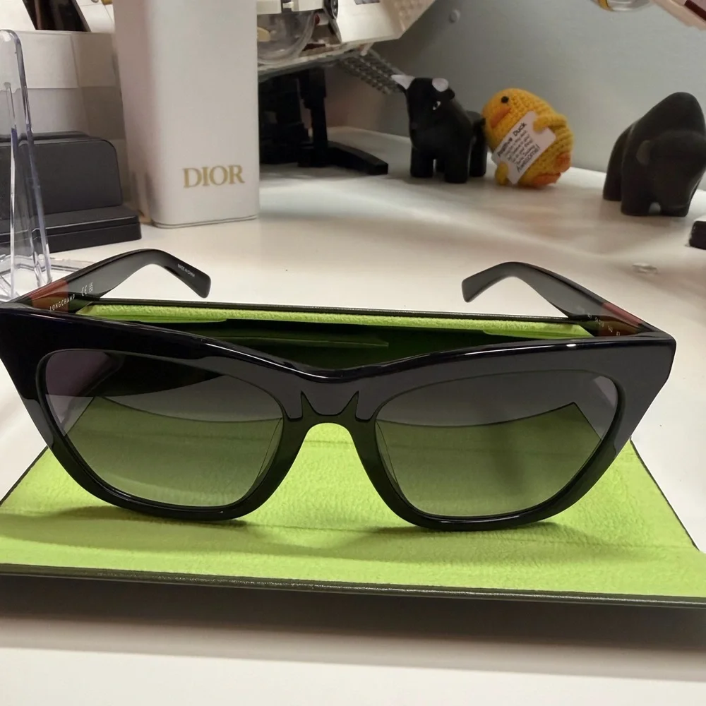 Longchamp Black Cat-Eye Sunglasses